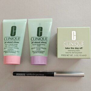 Clinique Misc Lot: Facial Cleansers, Balm & Eyeliner